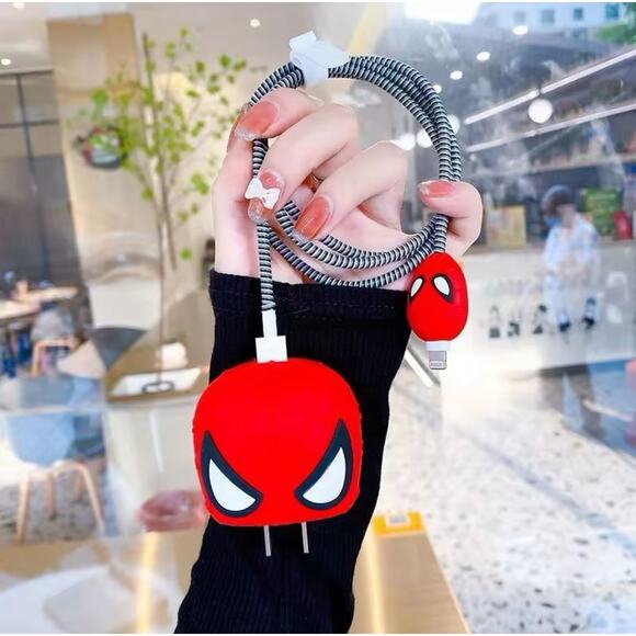 Spider Man iPhone Charger Cover Cable Protectors P12 - Picture 2 of 4